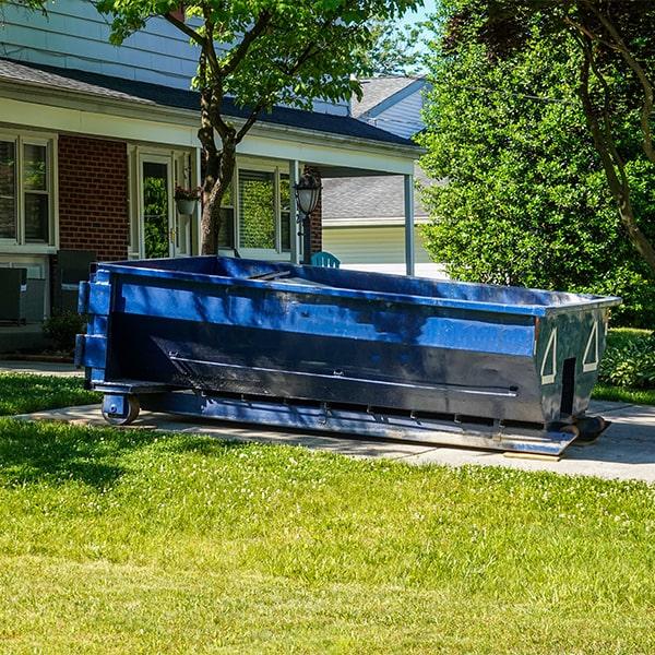 residential dumpsters can be placed on a driveway or lawn, but safety measures must be taken to avoid damage to the property